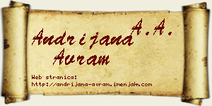 Andrijana Avram vizit kartica